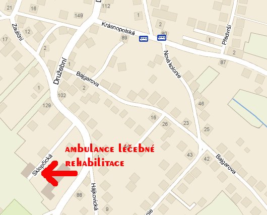 Mapa umstn ambulance lebn rehabilitace, Krsn Pole, Sklopick 481